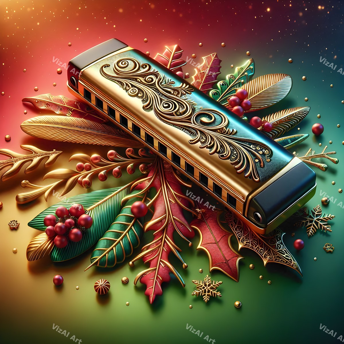 Christmas & New Year Music Art Mix — print 9