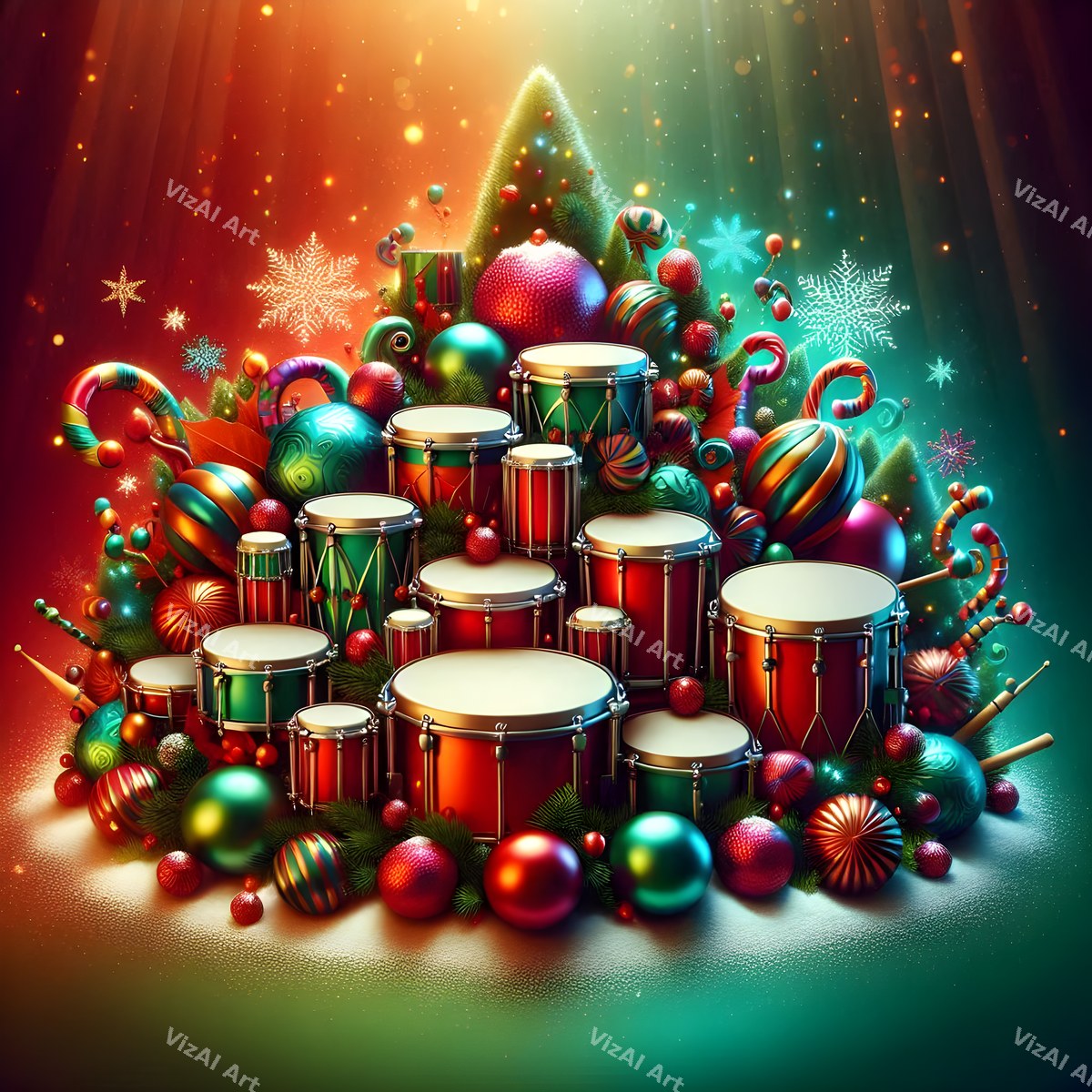 Christmas & New Year Music Art Mix — print 10