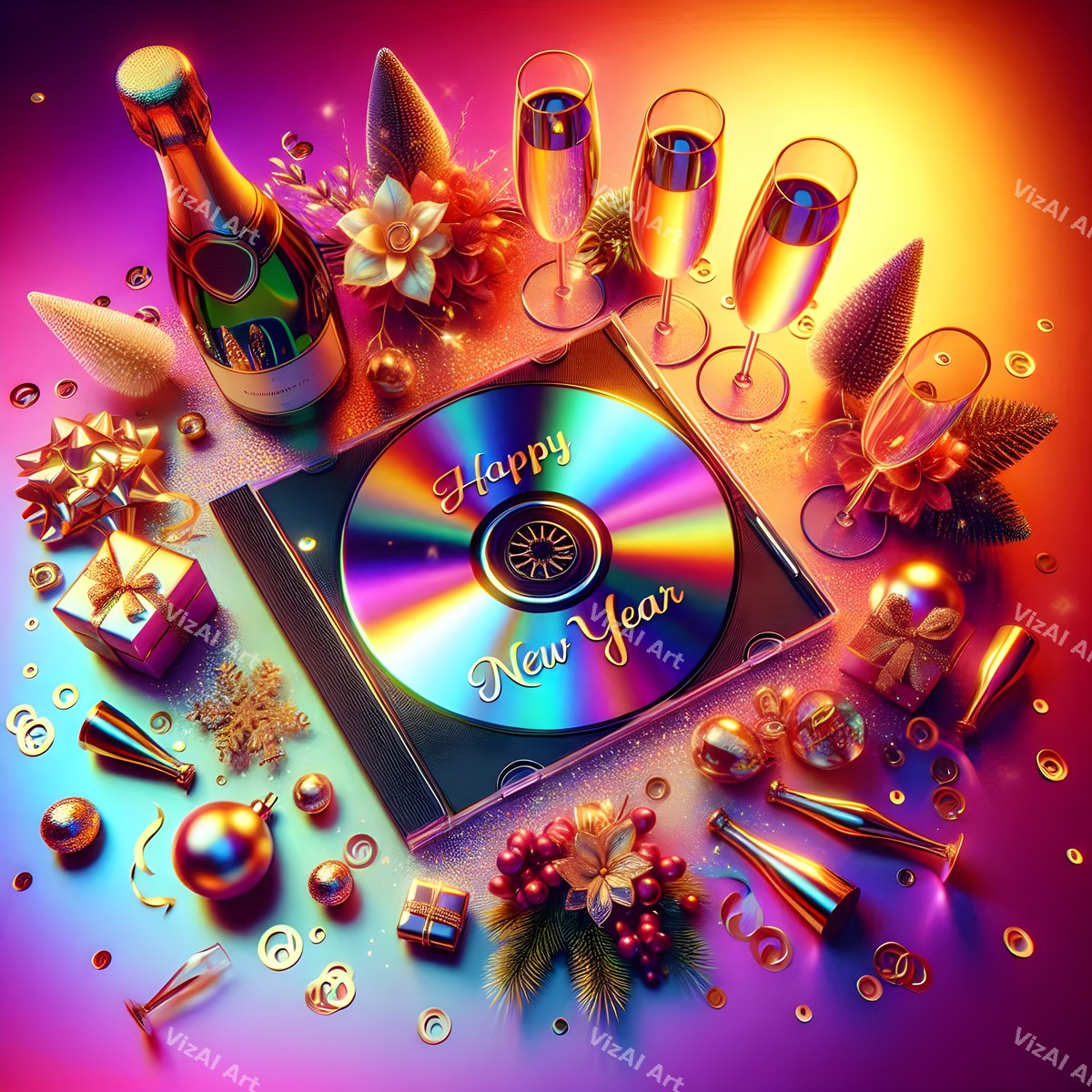 Christmas & New Year Music Art Mix — print 14