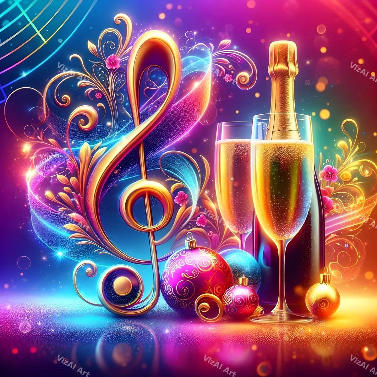 Christmas & New Year Music Art Mix — print 17