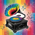 Rainbow Gramophone Art — print 1