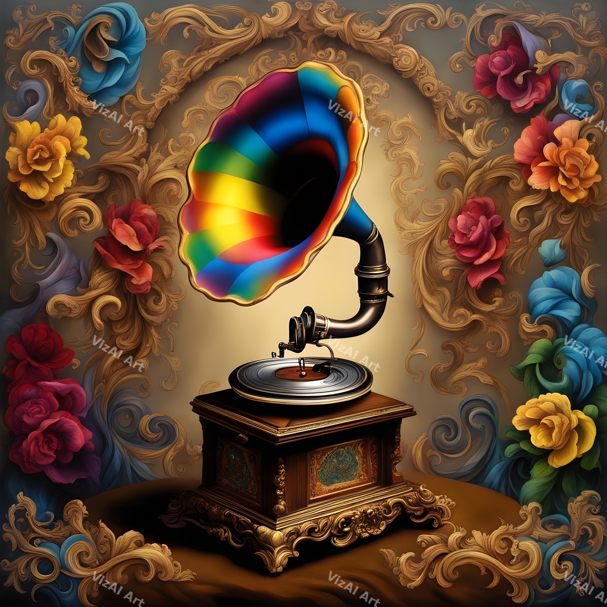 Rainbow Gramophone Art — print 4