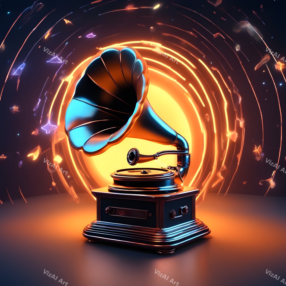 Rainbow Gramophone Art — print 8