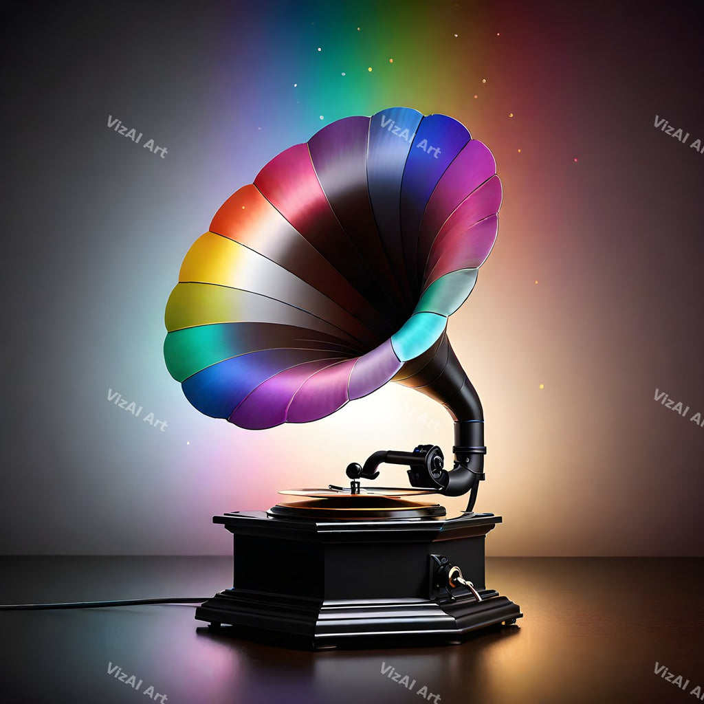 Rainbow Gramophone Art — print 9