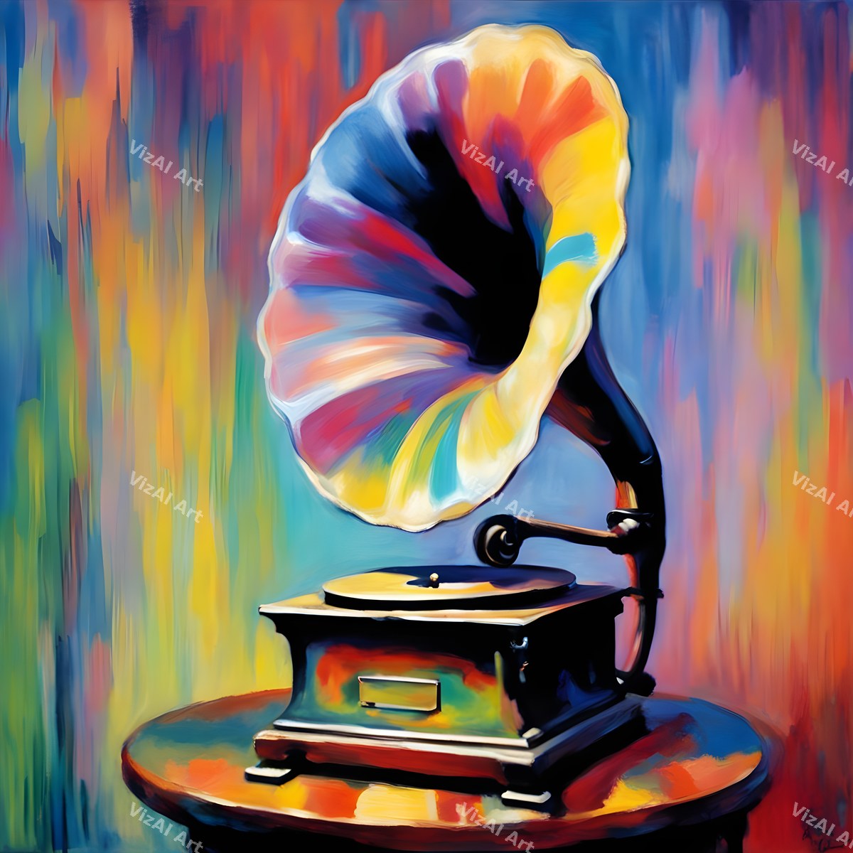 Rainbow Gramophone Art — print 10