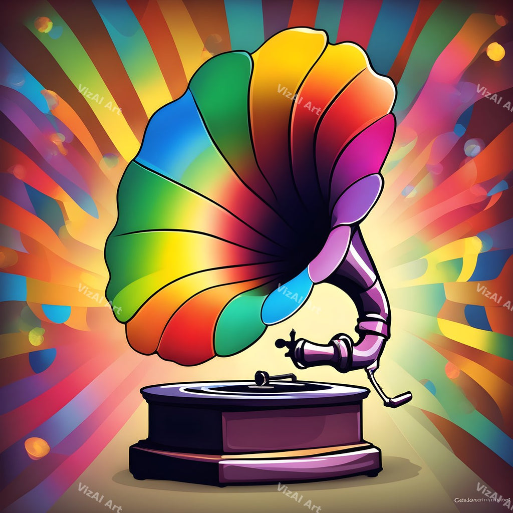 Rainbow Gramophone Art — print 11