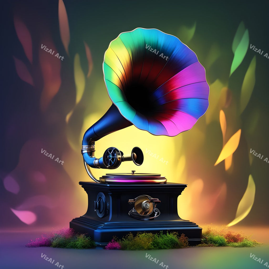 Rainbow Gramophone Art — print 12