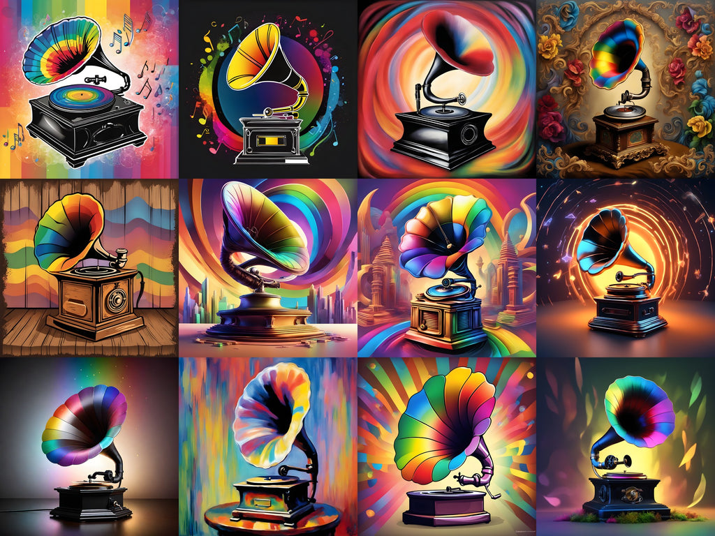 Rainbow Gramophone Art — Choose Your Print