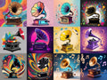 Gramophone Pop Art — 12 Printable Prints