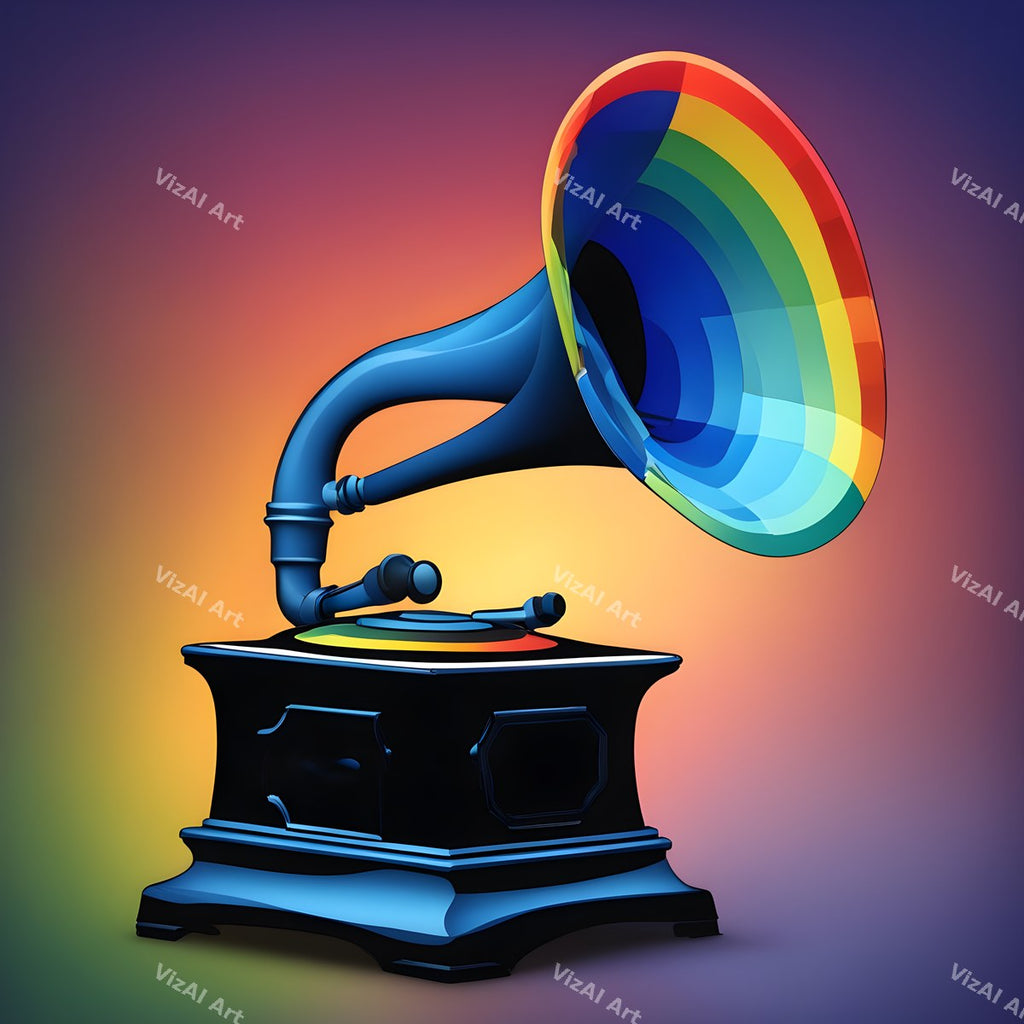 Jewel Tone Gramophone Art — print 1