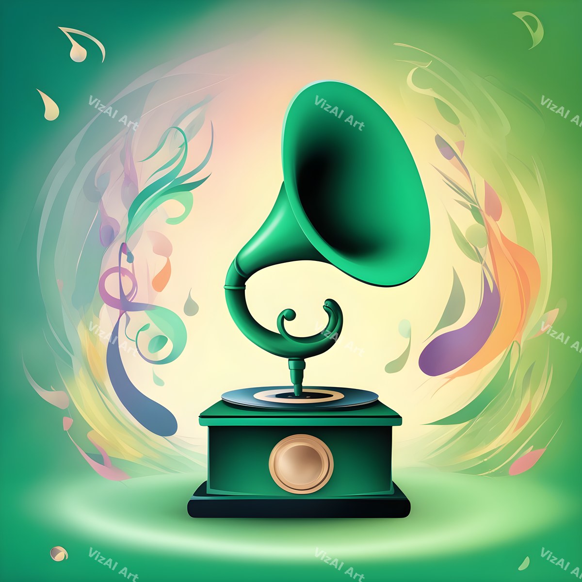 Jewel Tone Gramophone Art — print 2