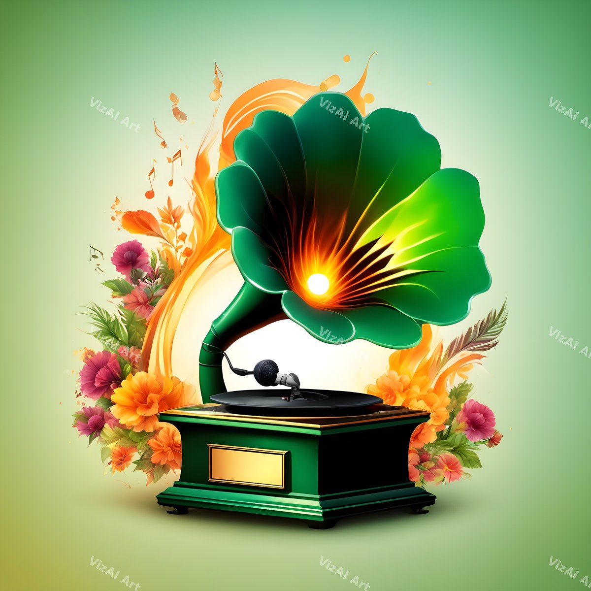 Jewel Tone Gramophone Art — print 5