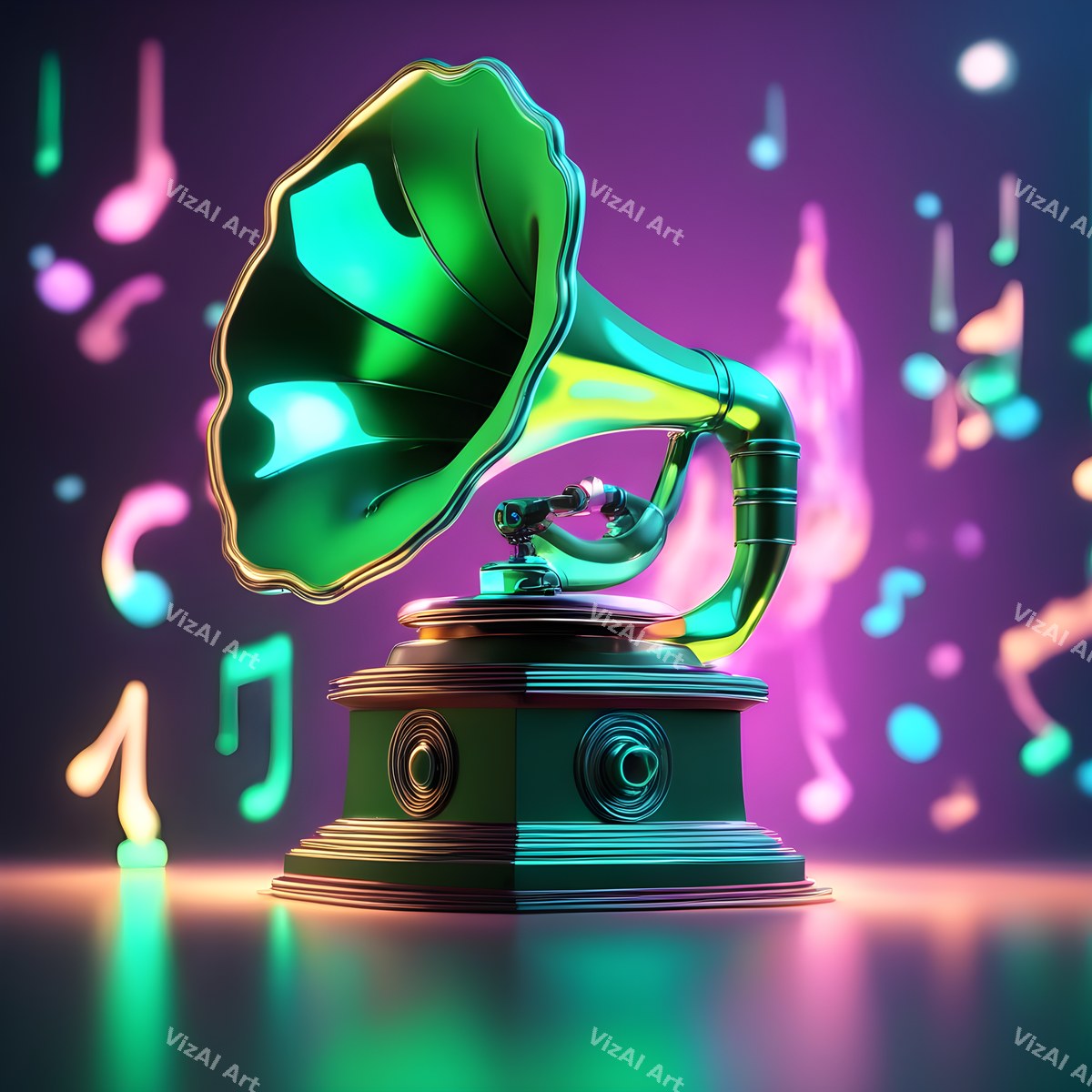 Jewel Tone Gramophone Art — print 6