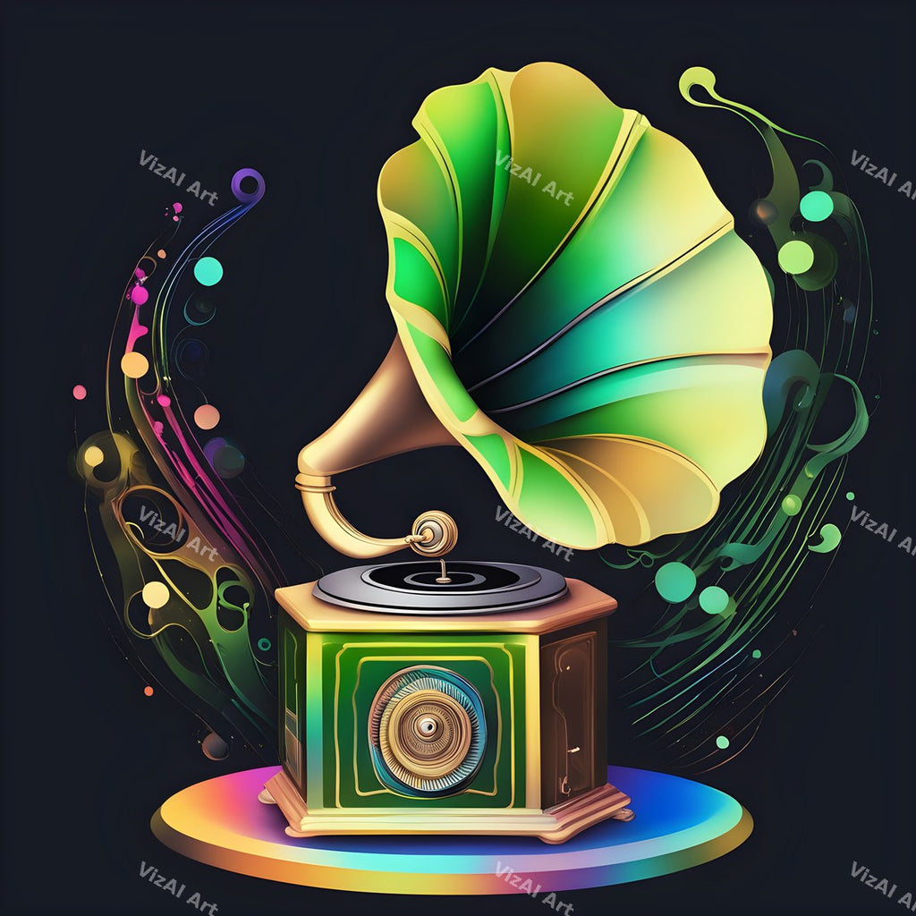 Jewel Tone Gramophone Art — print 12