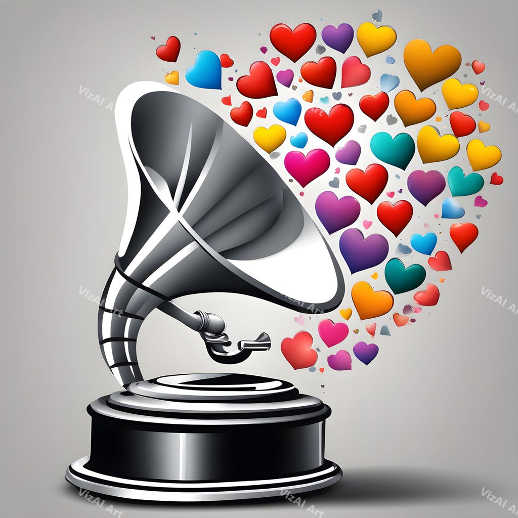 Stars & Hearts Gramophone Art — print 6