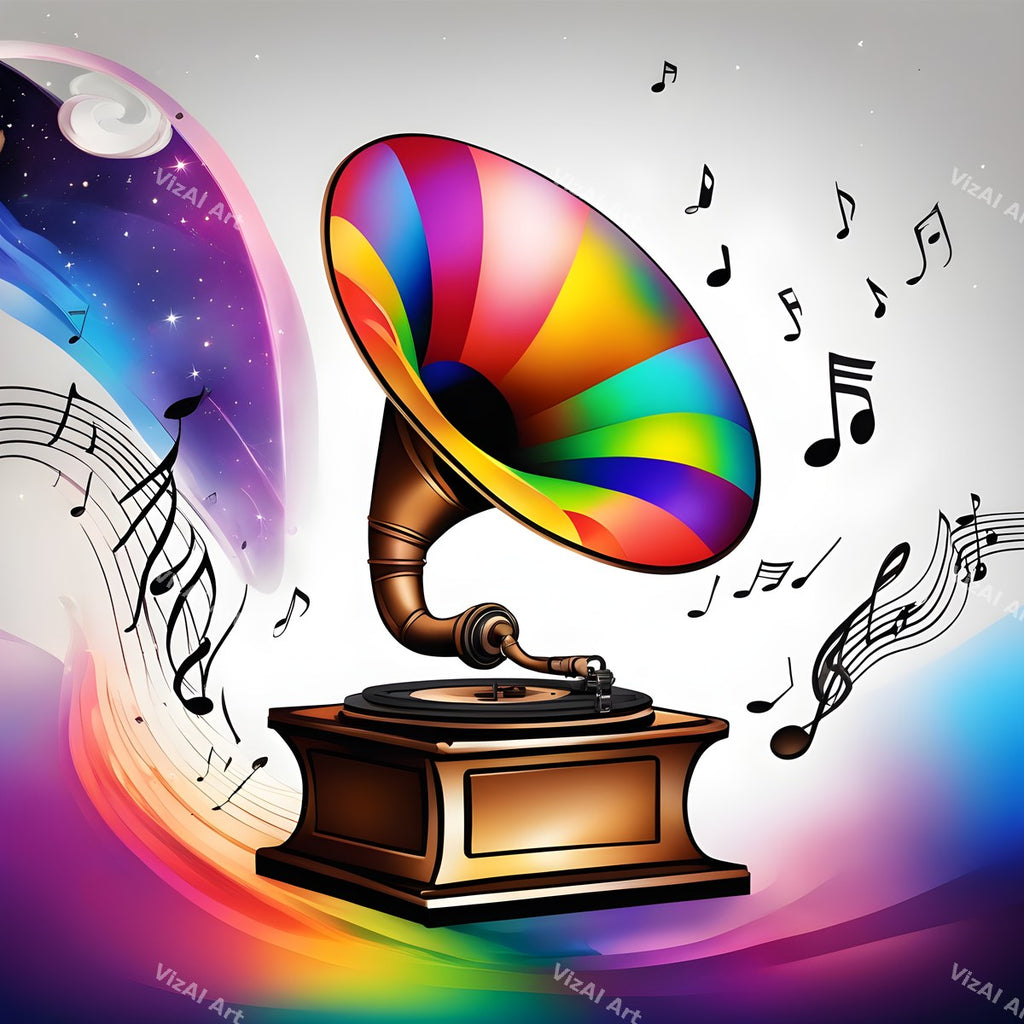 Stars & Hearts Gramophone Art — print 7
