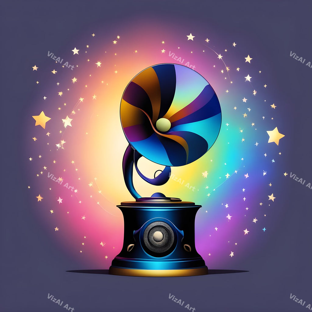 Stars & Hearts Gramophone Art — print 11