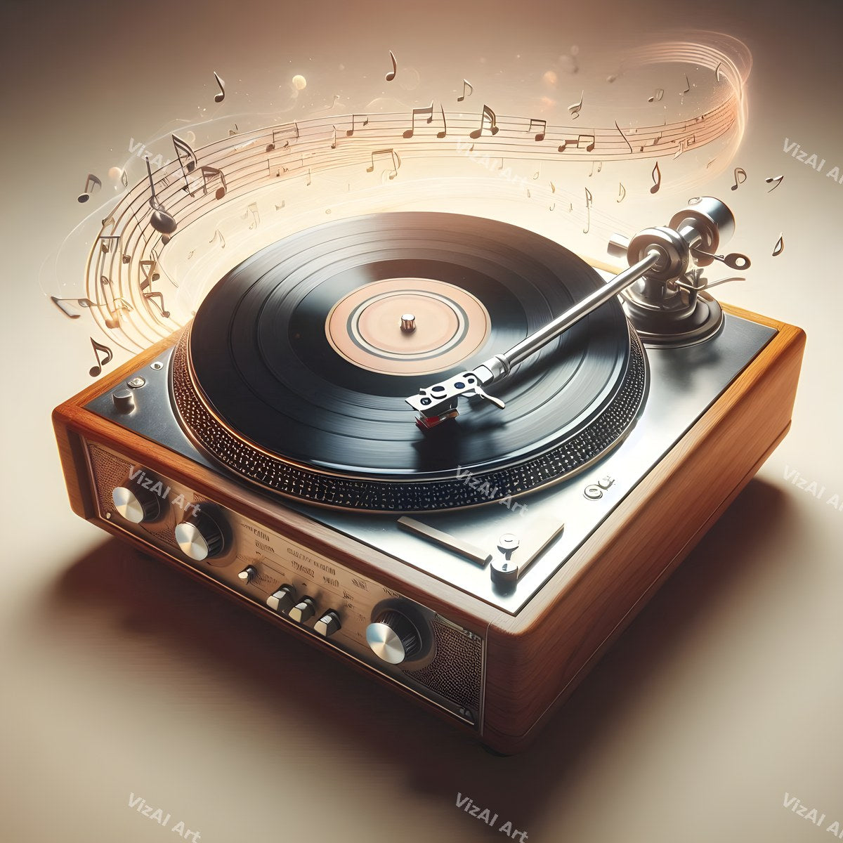 Butterflies & Music Notes Turntable Art — print 1