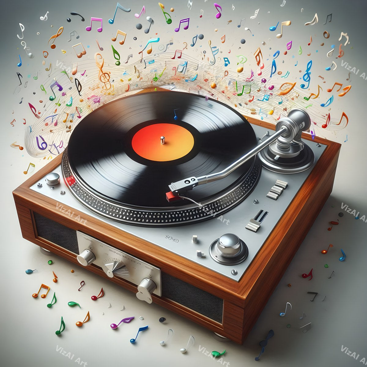 Butterflies & Music Notes Turntable Art — print 2