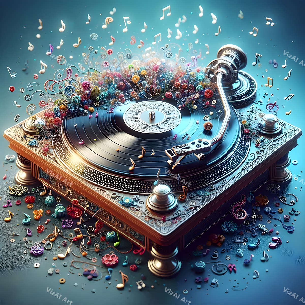 Butterflies & Music Notes Turntable Art — print 10