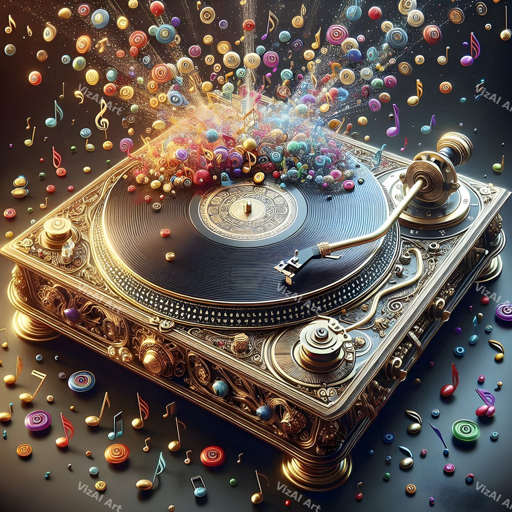 Butterflies & Music Notes Turntable Art — print 11