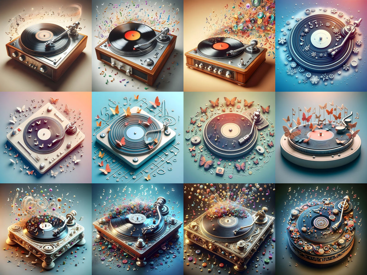 Butterflies & Music Notes Turntable Art — Choose Your Print