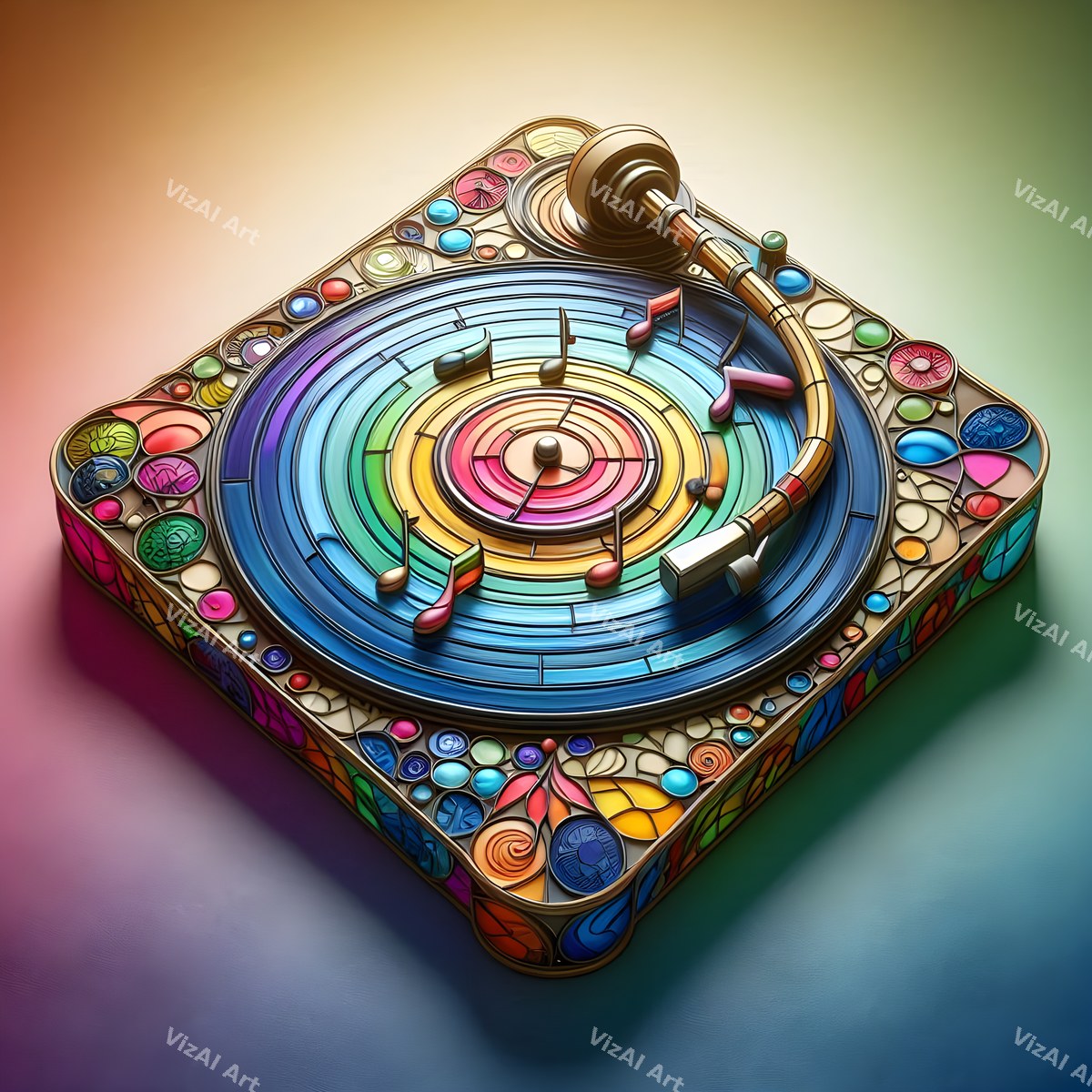 Crystal & Stained Glass Turntable Art — print 2