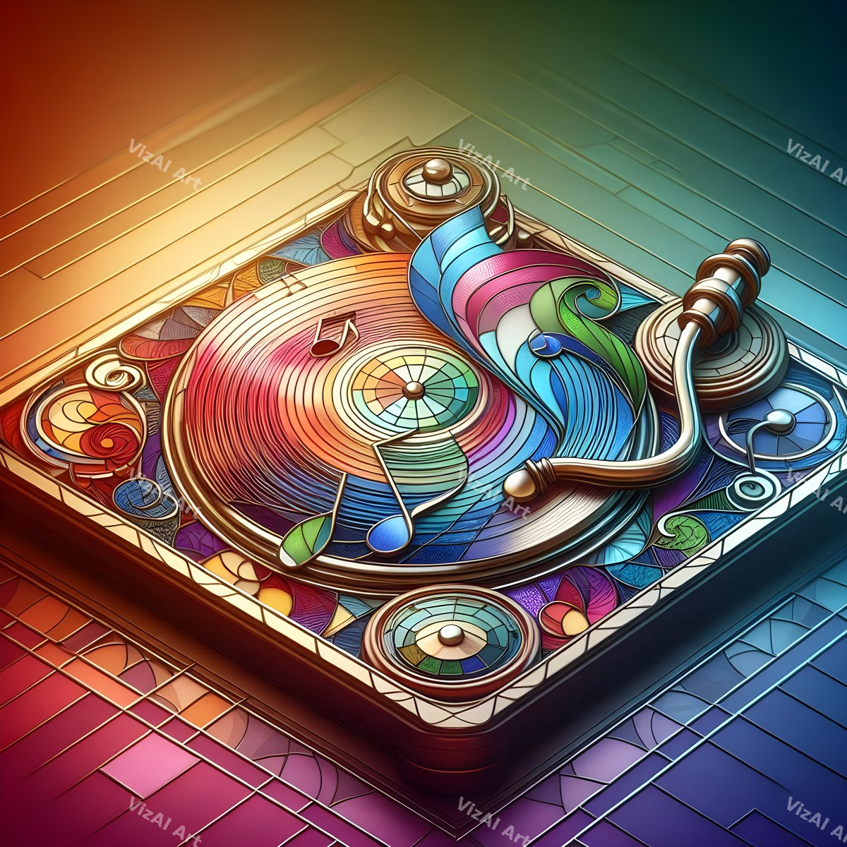 Crystal & Stained Glass Turntable Art — print 3