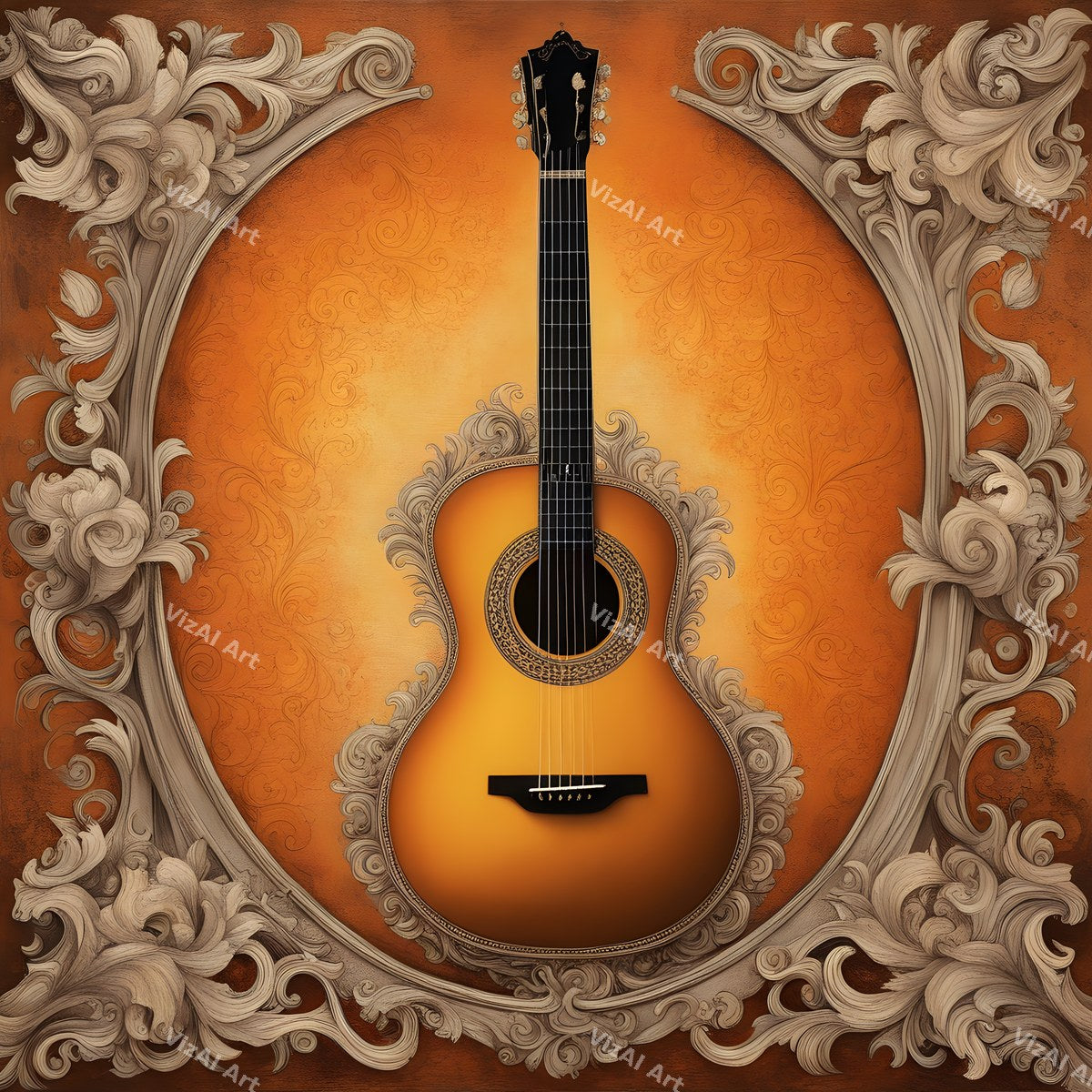 Guitar Frames & Botanicals Art — print 7