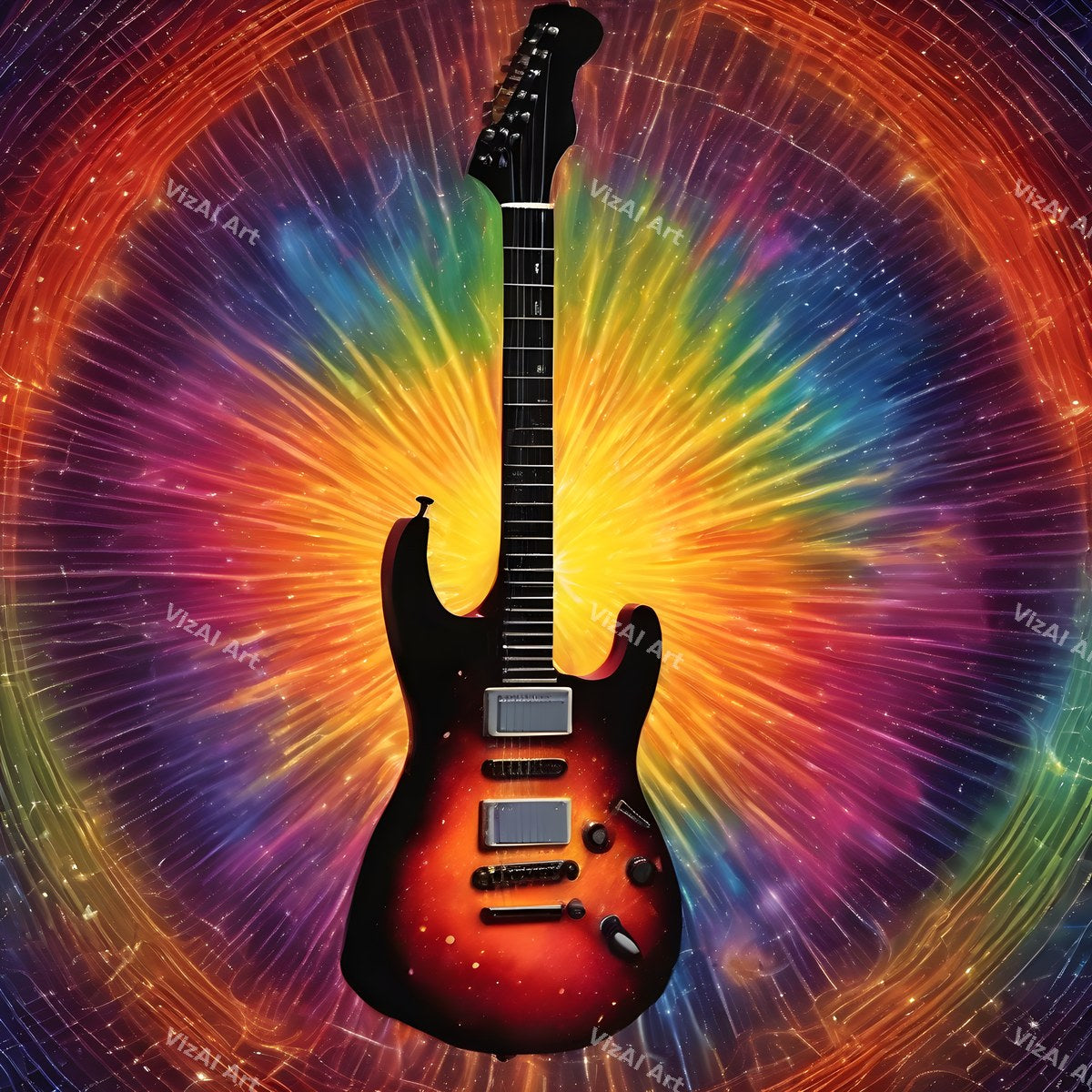 Electric Guitar Music Art — print 2