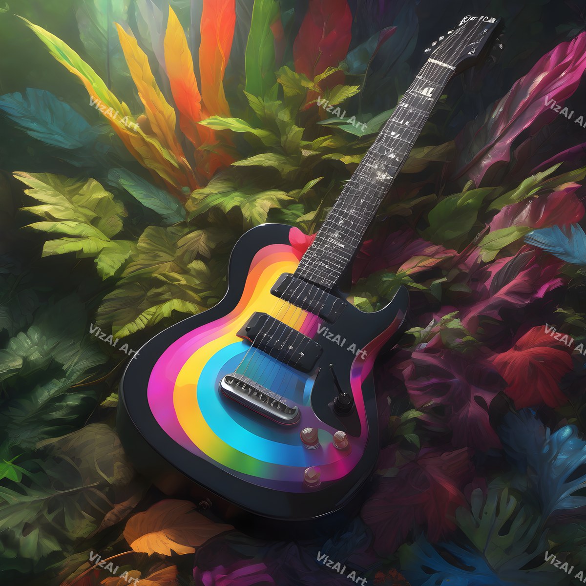 Electric Guitar Music Art — print 3