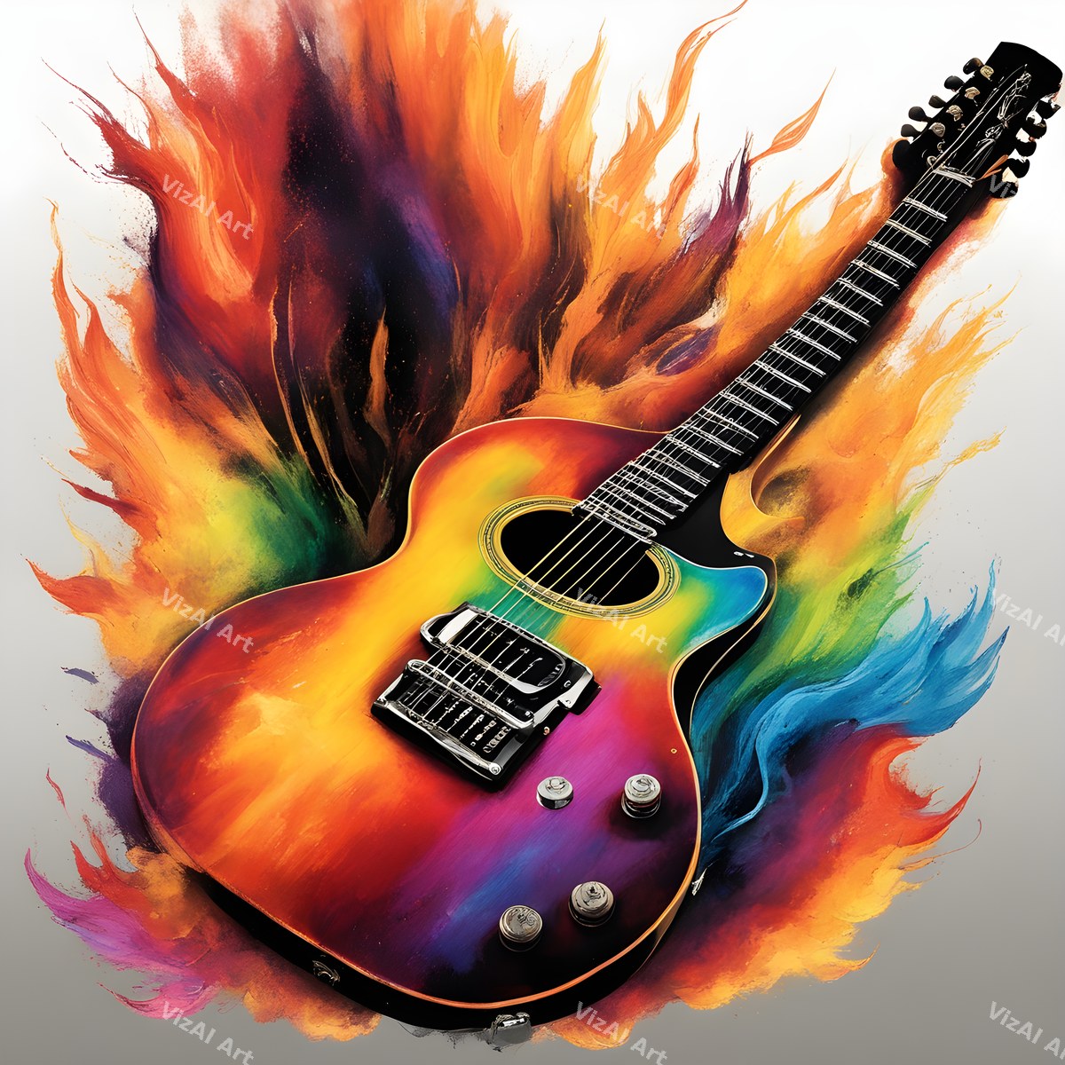 Electric Guitar Music Art — print 4