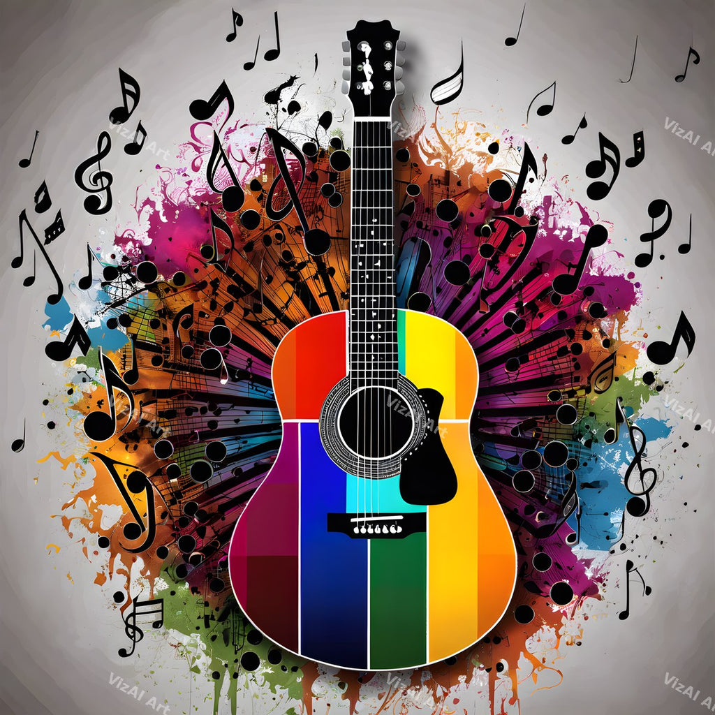 Guitar & Music Notes Art — print 1