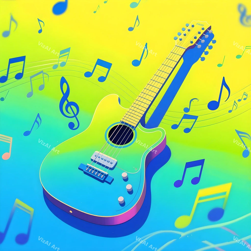 Guitar & Music Notes Art — print 3
