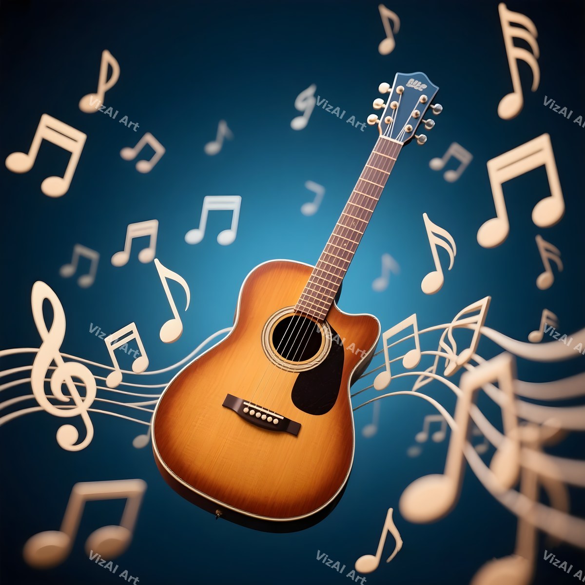 Guitar & Music Notes Art — print 4