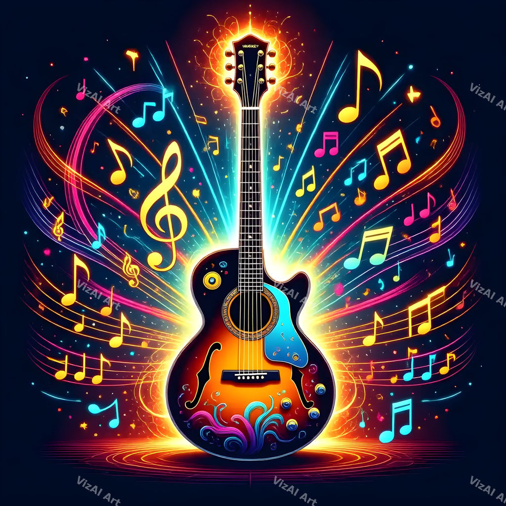 Guitar & Music Notes Art — print 5