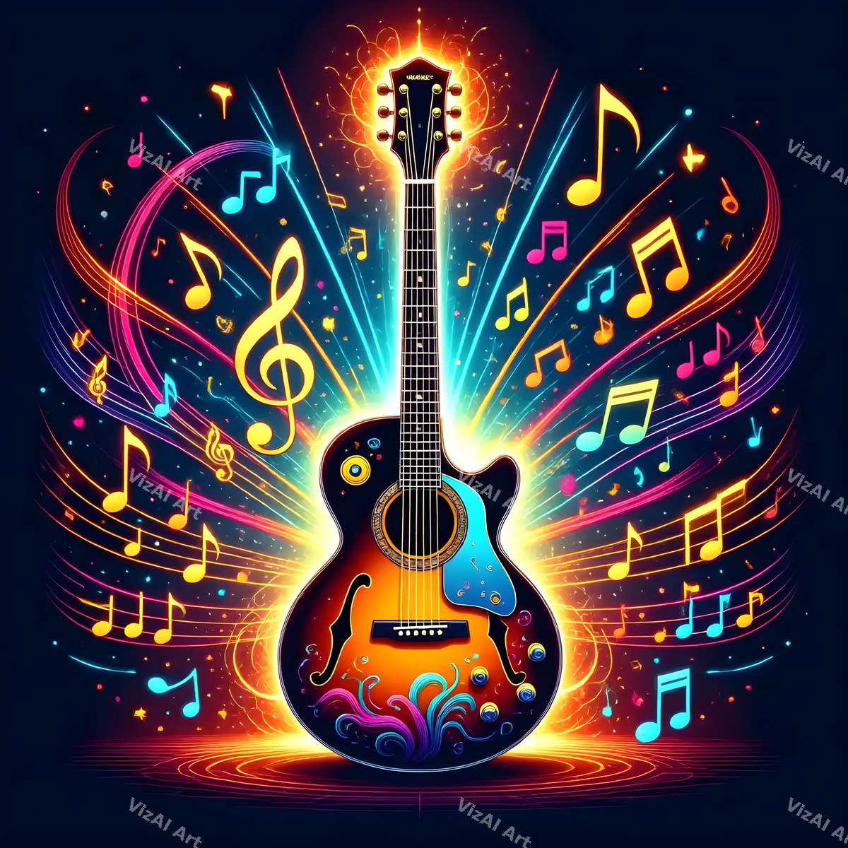 Guitar & Music Notes Art — print 5