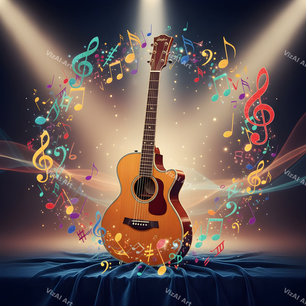 Guitar & Music Notes Art — print 6