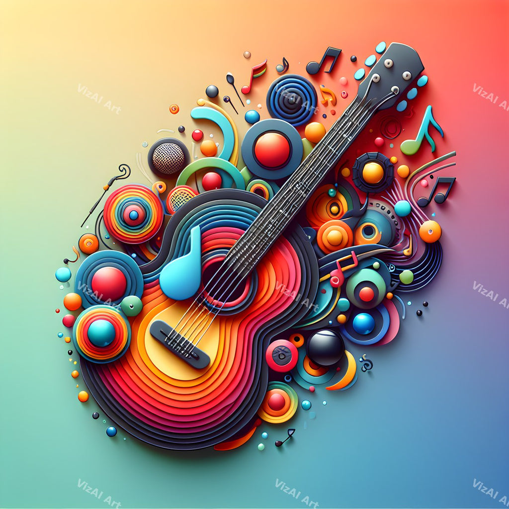 Guitar & Music Notes Art — print 12