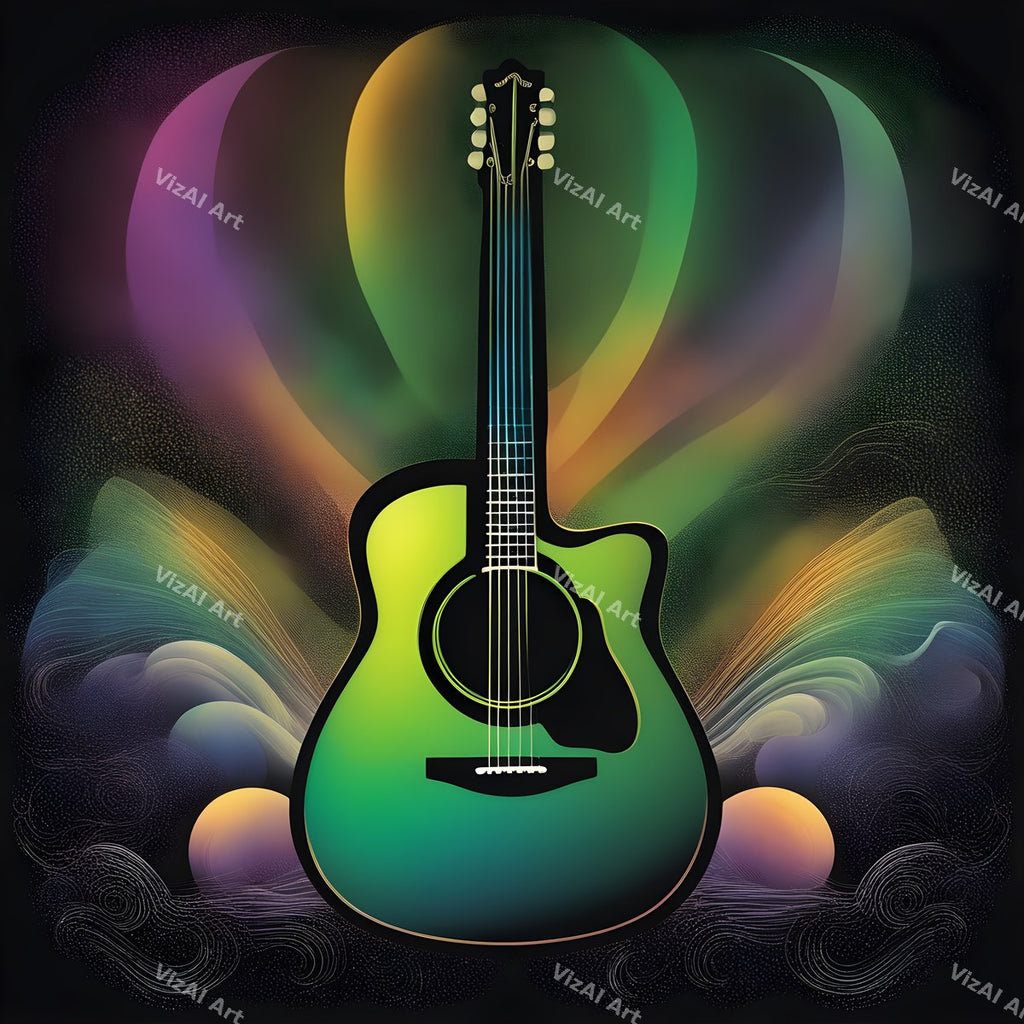 Acoustic Guitar in Colour Art — print 3