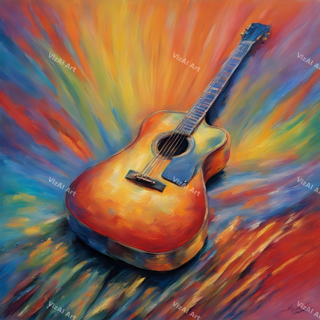 Acoustic Guitar in Colour Art — print 9