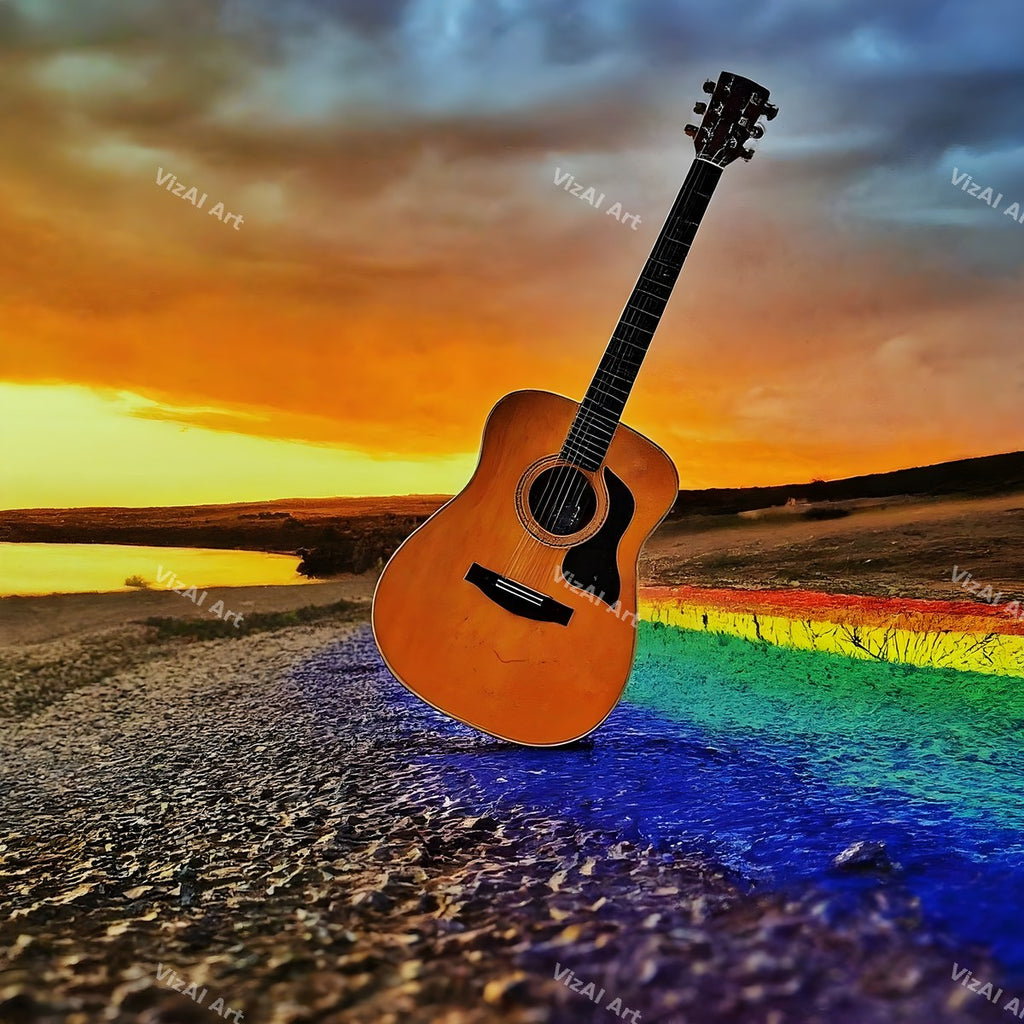 Acoustic Guitar in Colour Art — print 11
