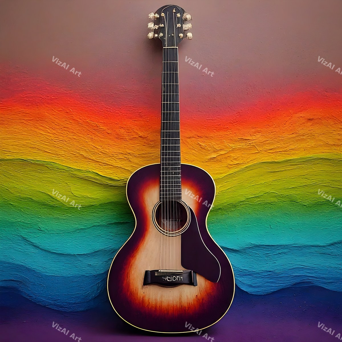 Acoustic Guitar in Colour Art — print 12