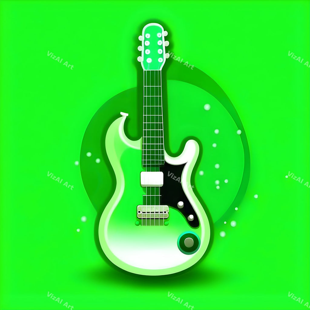 Colour Block Electric Guitar Art — print 1