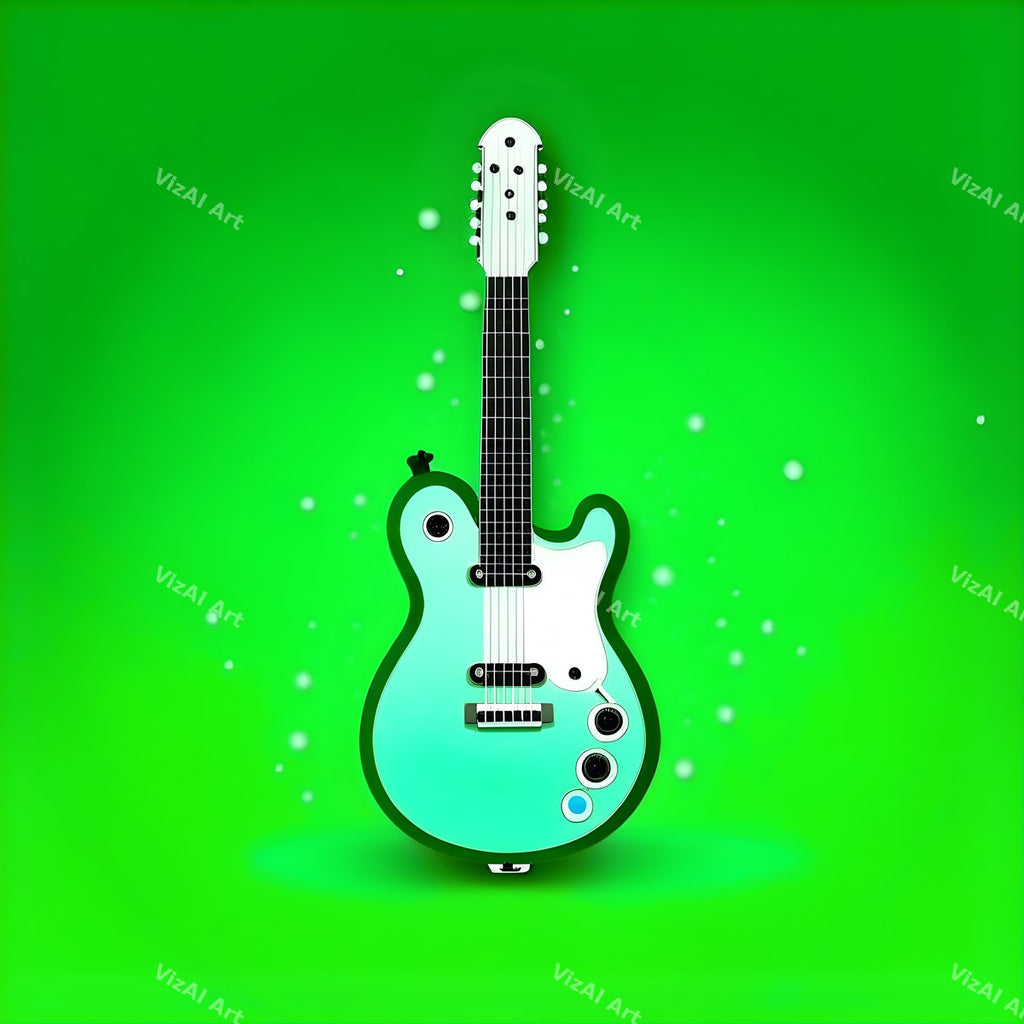 Colour Block Electric Guitar Art — print 2