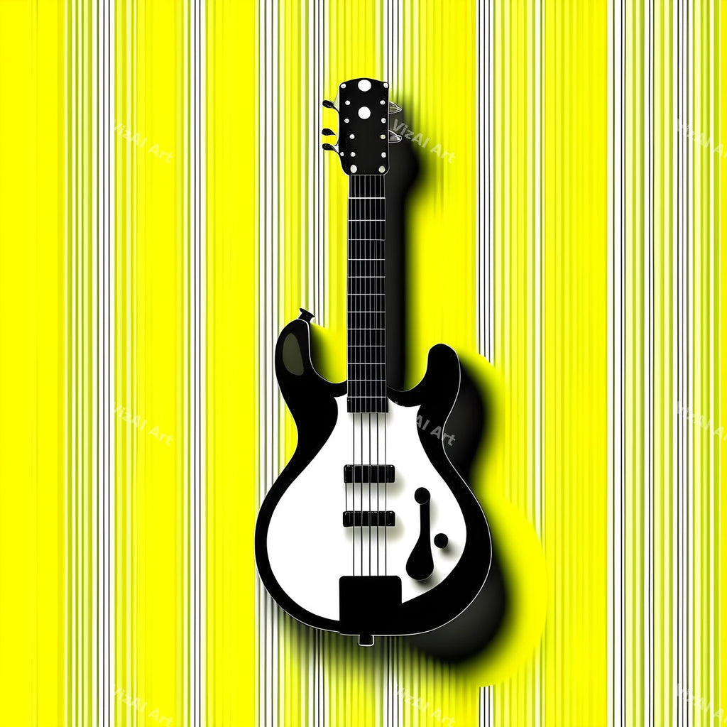 Colour Block Electric Guitar Art — print 3