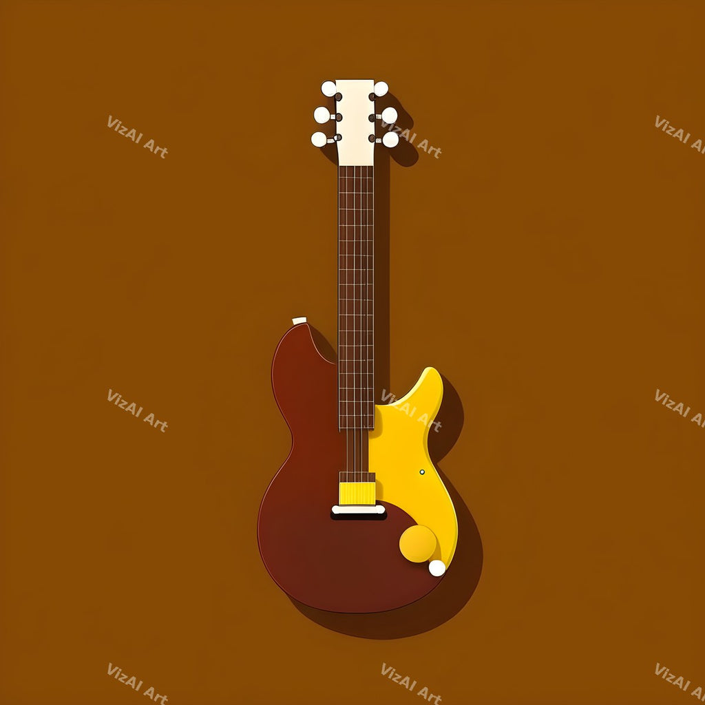 Colour Block Electric Guitar Art — print 7