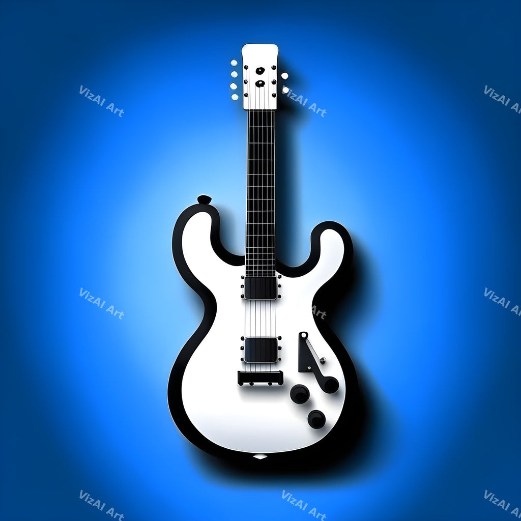 Colour Block Electric Guitar Art — print 8