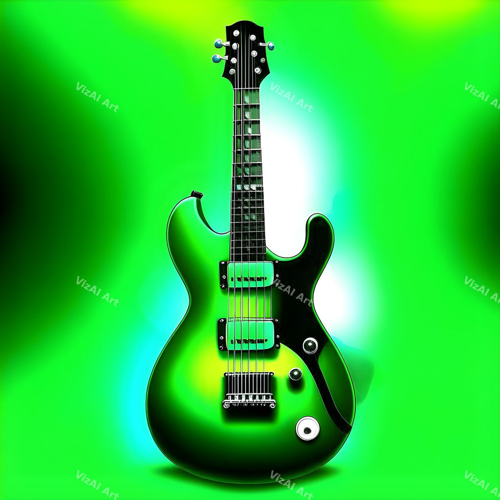 Colour Block Electric Guitar Art — print 9