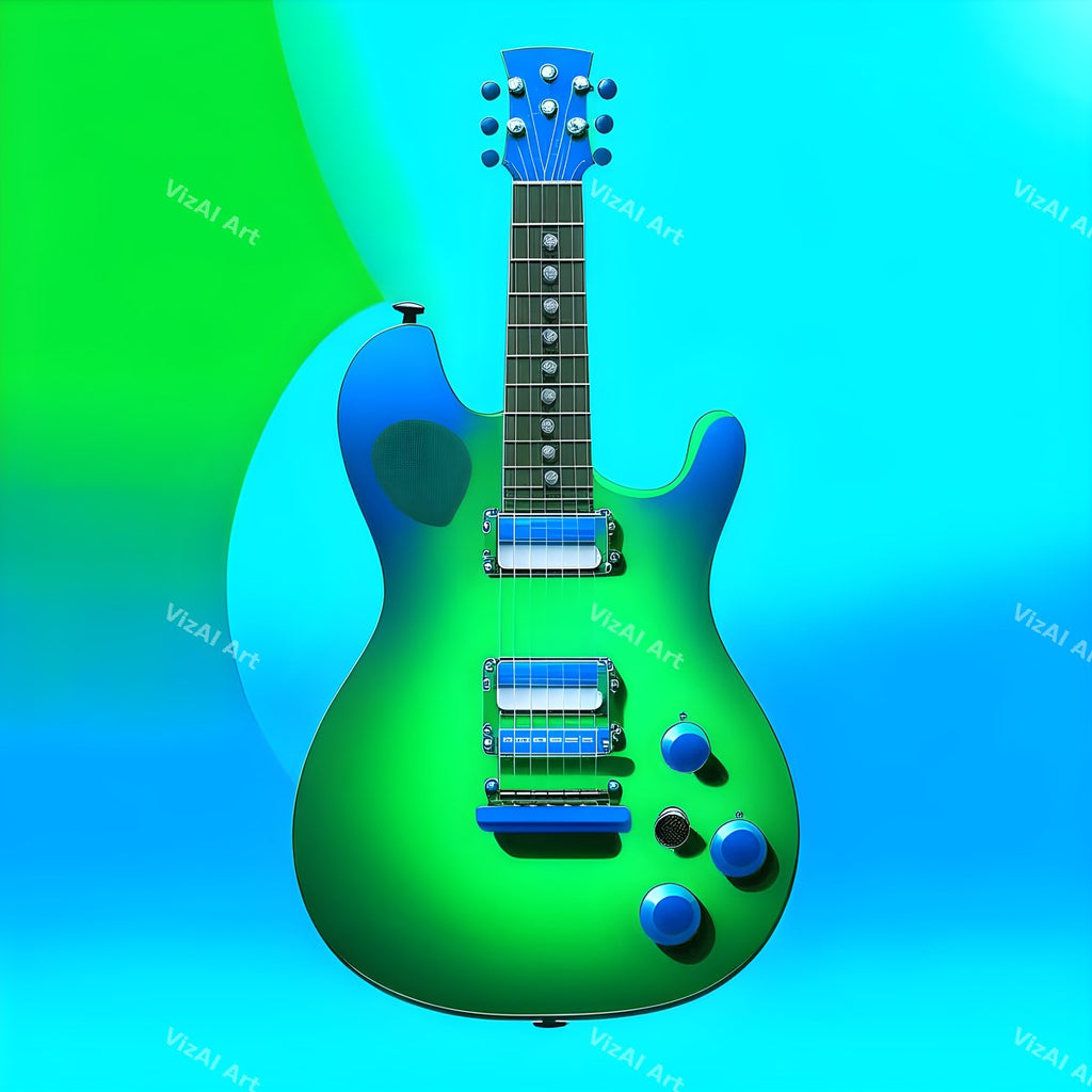 Colour Block Electric Guitar Art — print 11